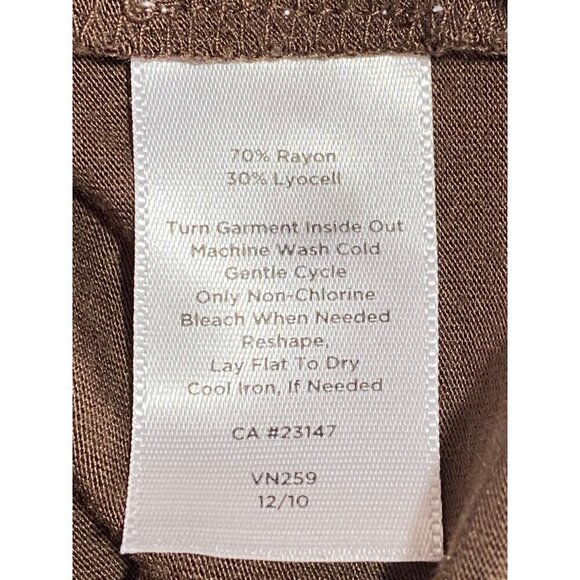 Talbot's Brown Knit Flowy Blouse Balloon Sleeve Scoop Neck Women's Small NWOT - Picture 6 of 9
